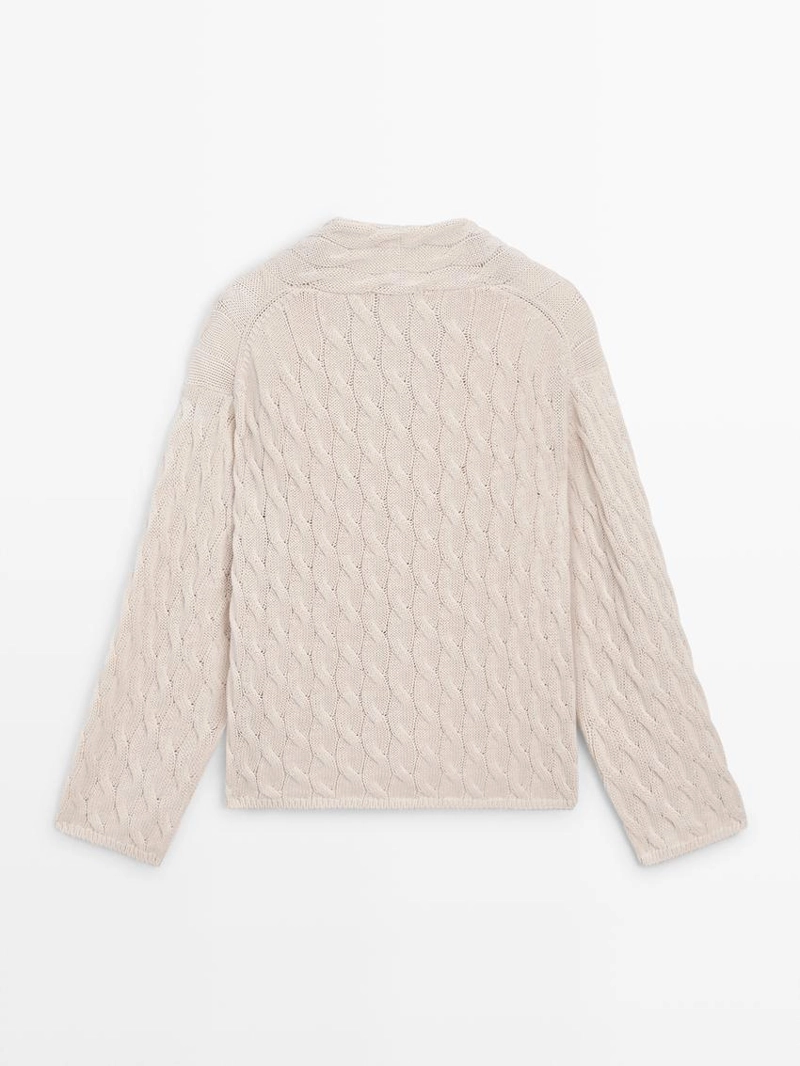 Свитер из хлопково-вискозной смеси с деталями узлов