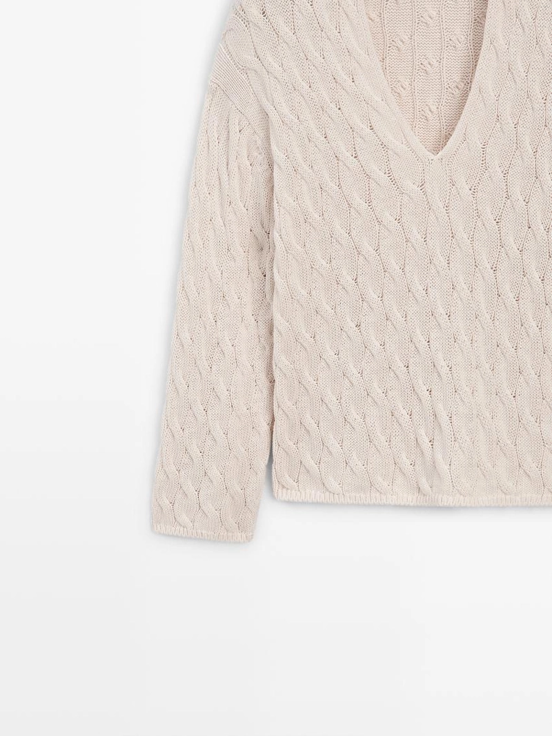 Свитер из хлопково-вискозной смеси с деталями узлов