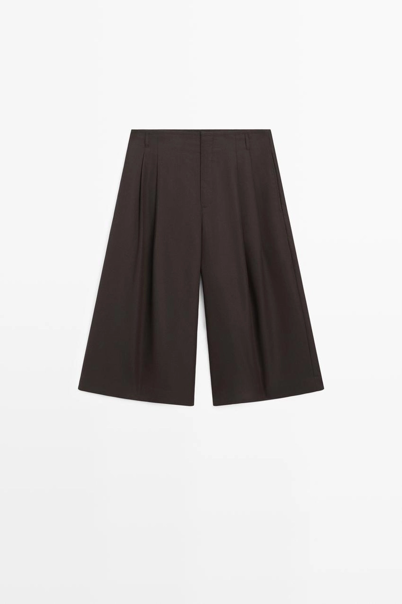 Длинные бермуды с полосатым деталем