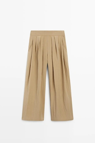 Брюки палаццо с накладными складками- Заказать в России