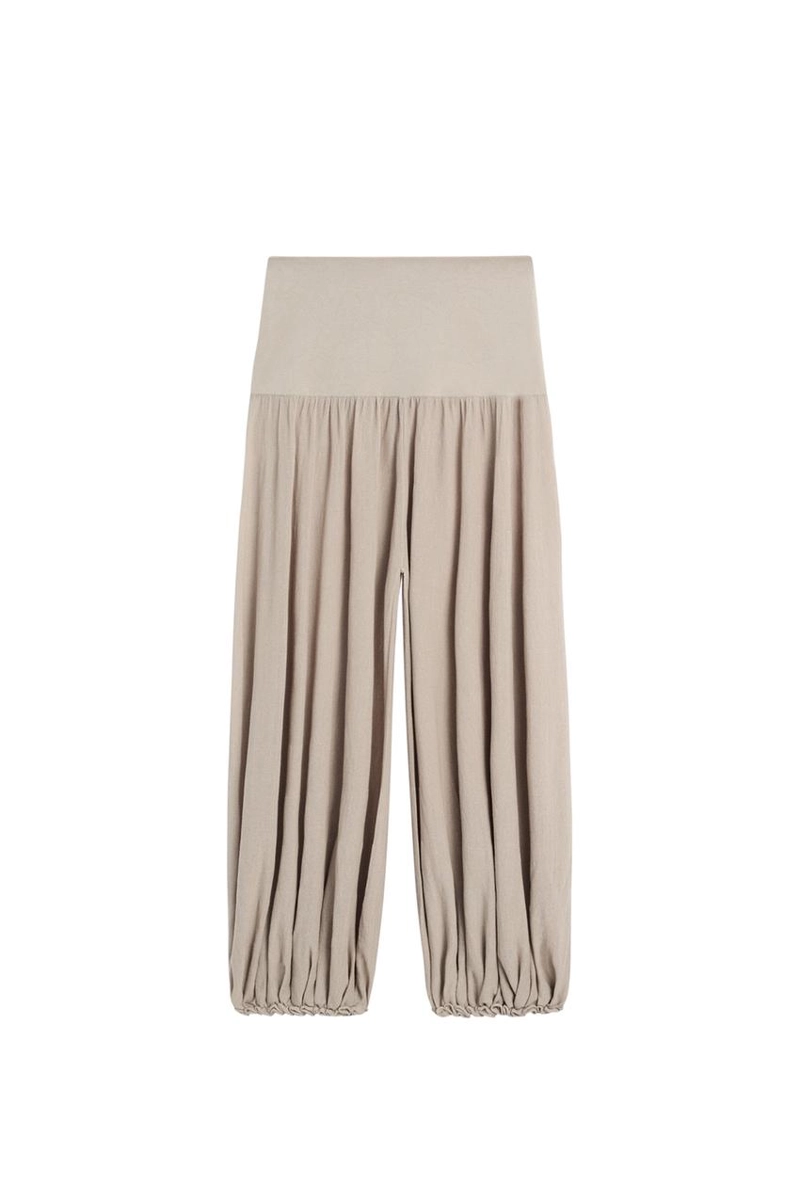 Брюки саруэль с широким поясом