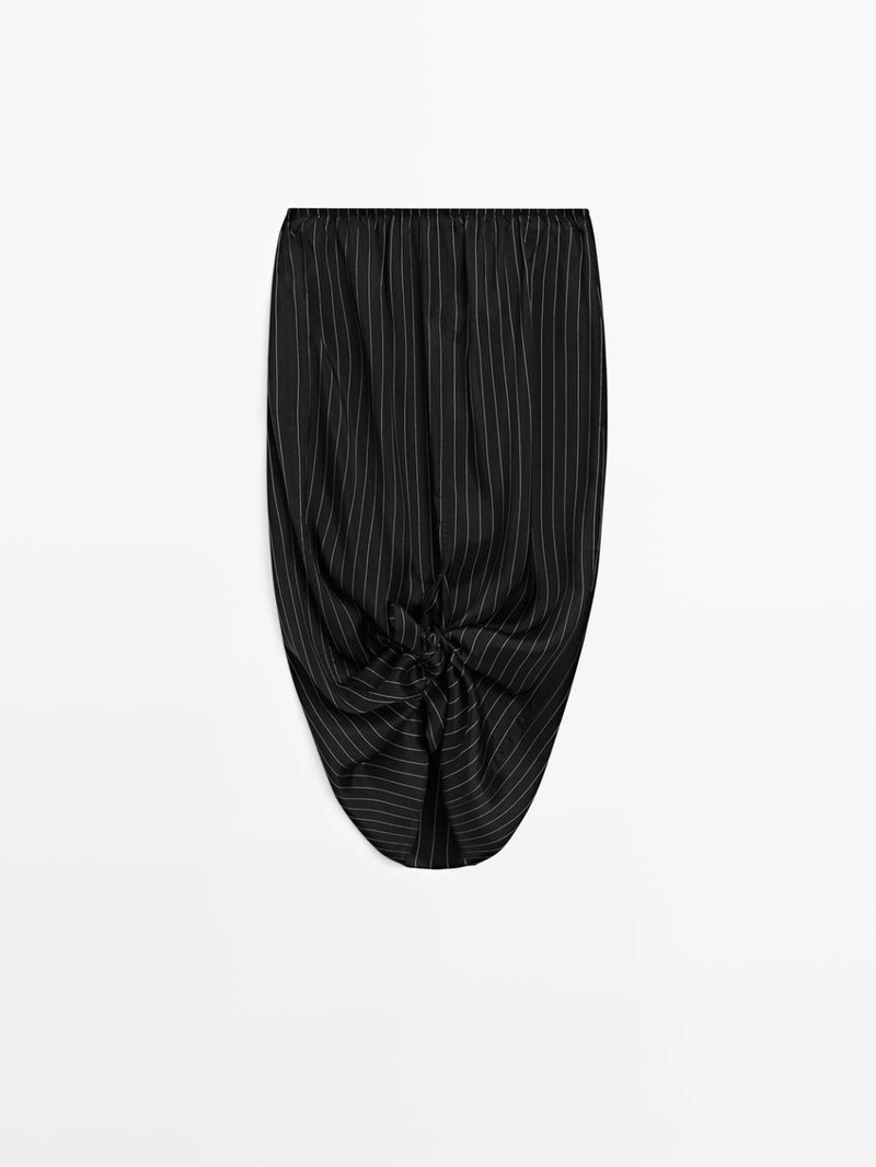 Юбка в полоску с драпировкой - studio