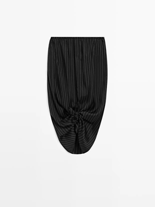 Юбка в полоску с драпировкой - studio- Заказать в России