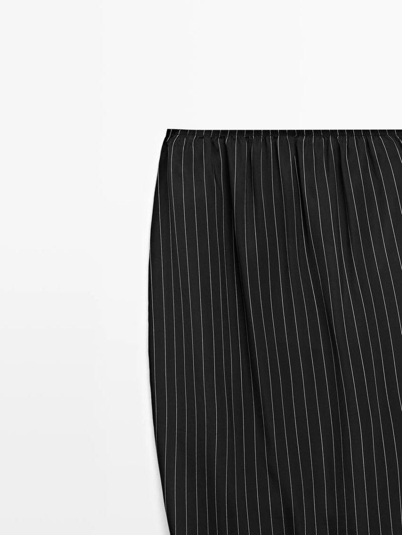 Юбка в полоску с драпировкой - studio