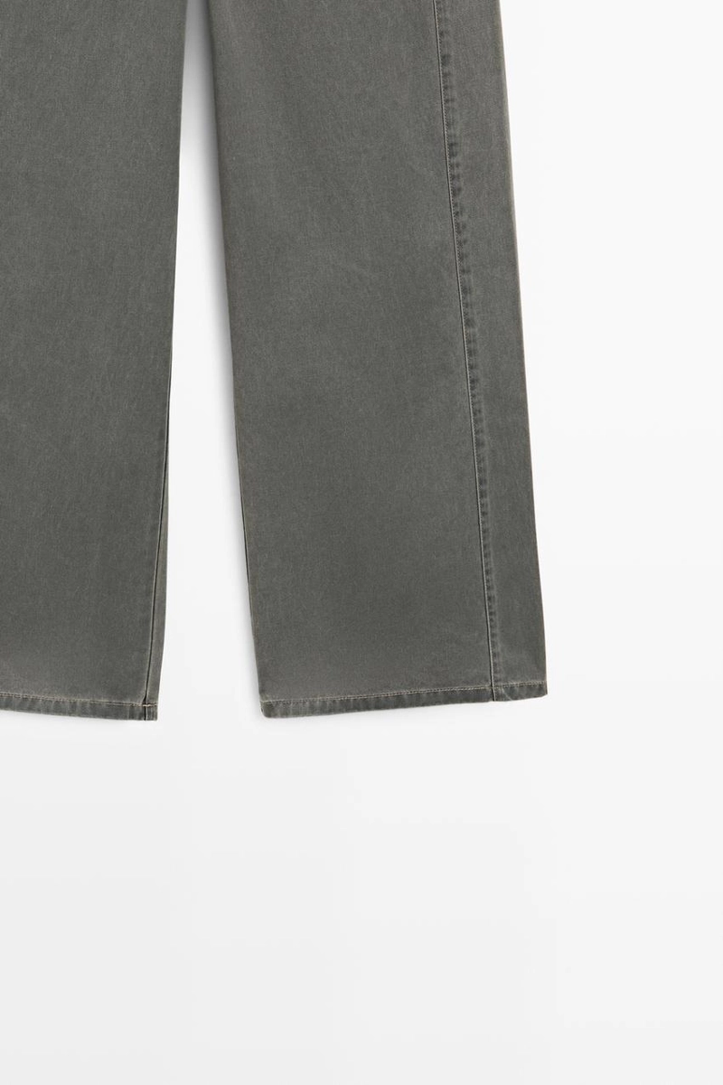 Джинсы с широкими штанинами из хлопка с деталями из денима