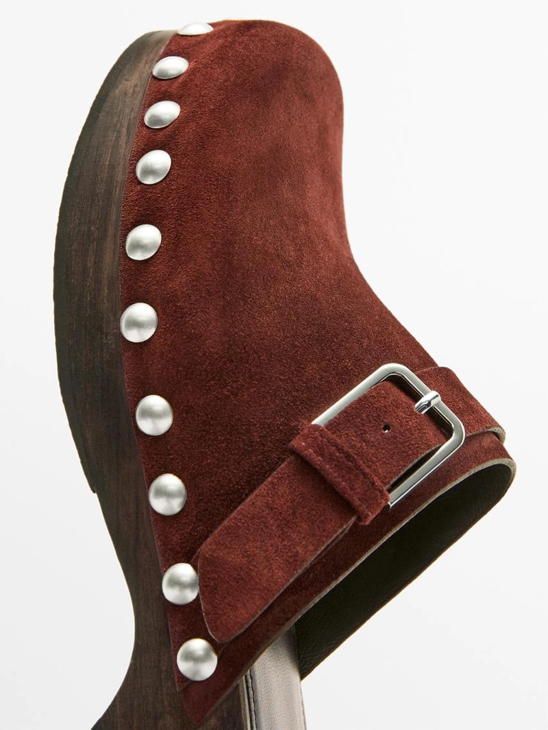 Кожаные сабо с пряжкой