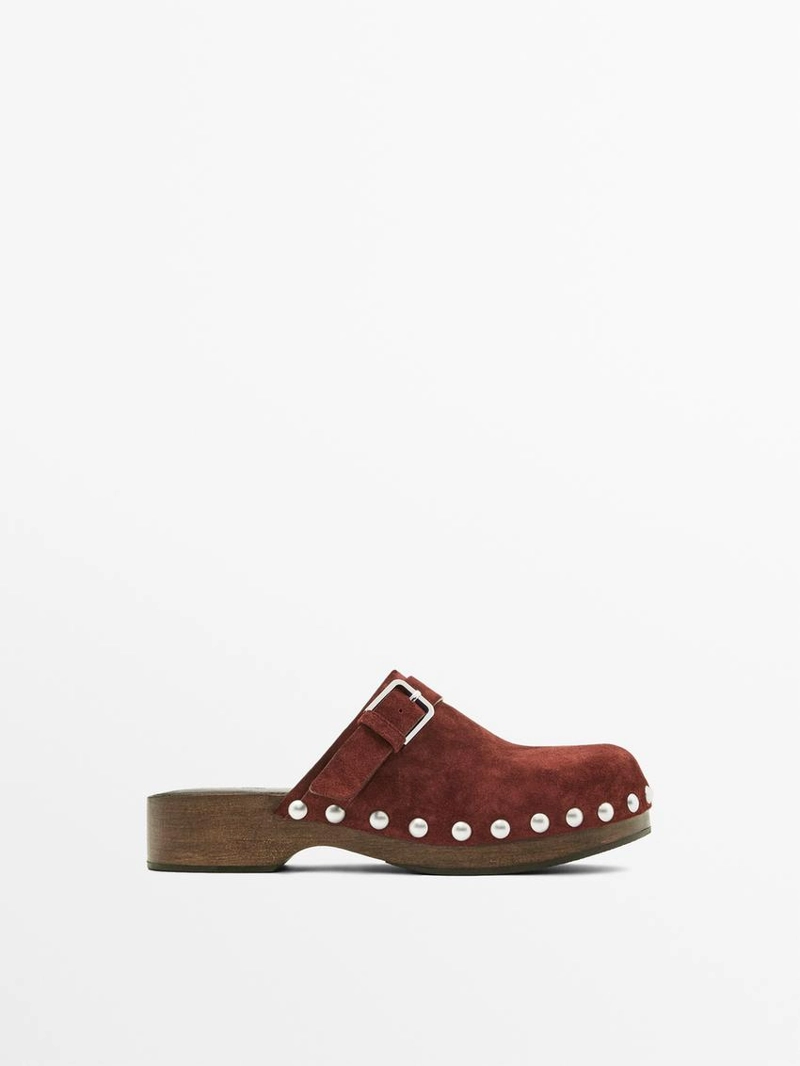 Кожаные сабо с пряжкой