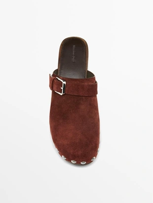 Кожаные сабо с пряжкой- Заказать в России