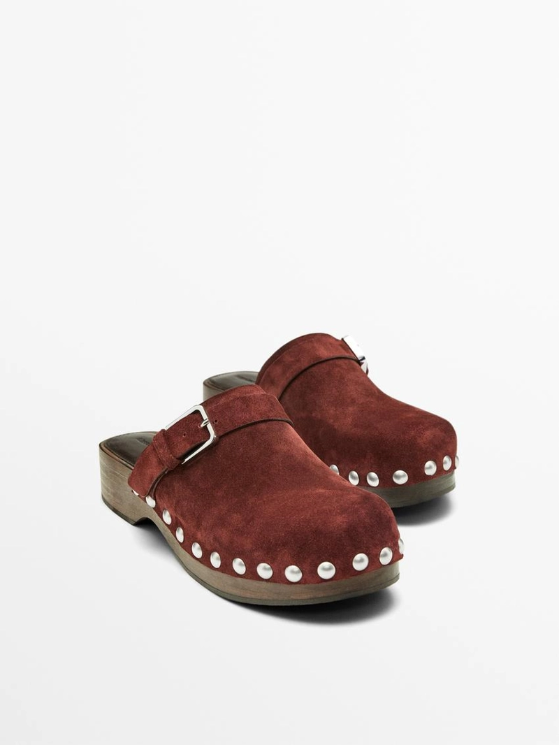 Кожаные сабо с пряжкой