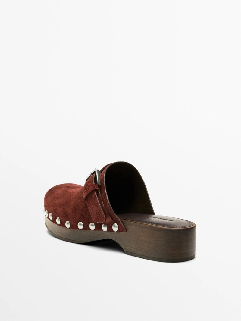 Кожаные сабо с пряжкой