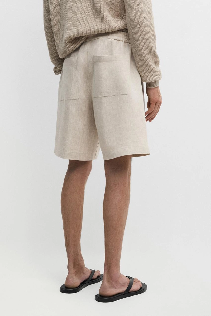 Льняные бермуды с эластичным поясом