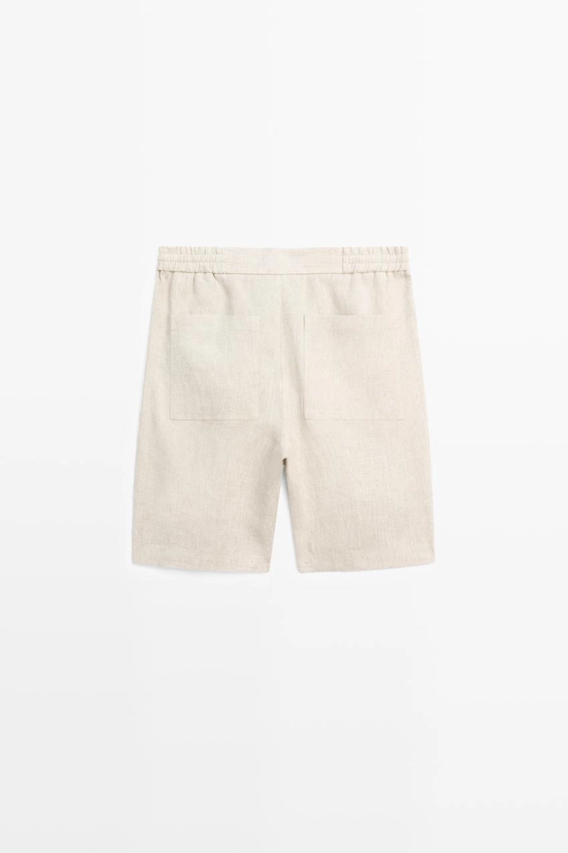 Льняные бермуды с эластичным поясом