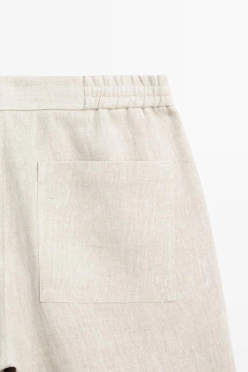 Льняные бермуды с эластичным поясом