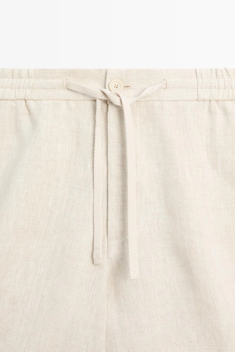 Льняные бермуды с эластичным поясом