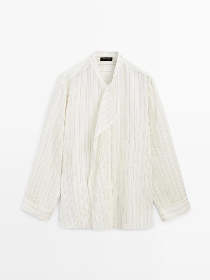 Рубашка с полосками и завязкой