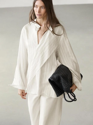 Рубашка с полосками и завязкой- Заказать в России