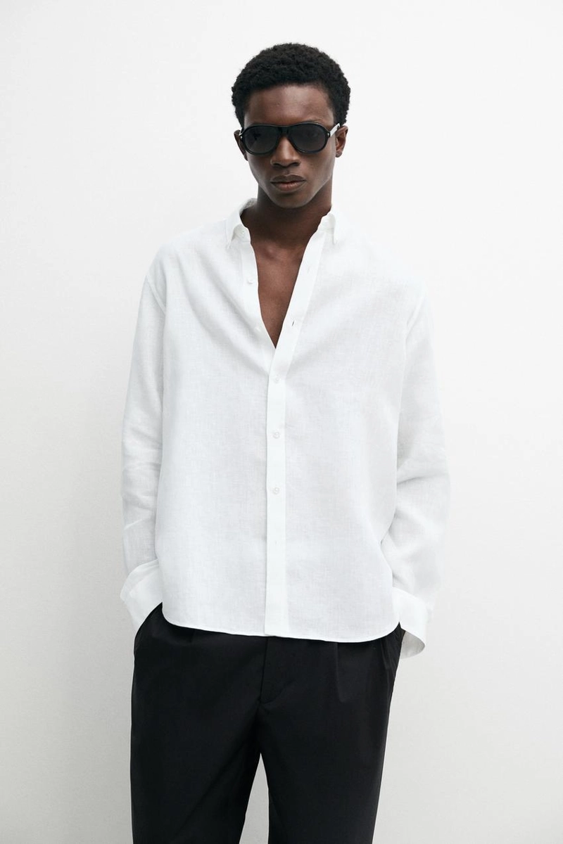 Рубашка свободного кроя из 100% льна