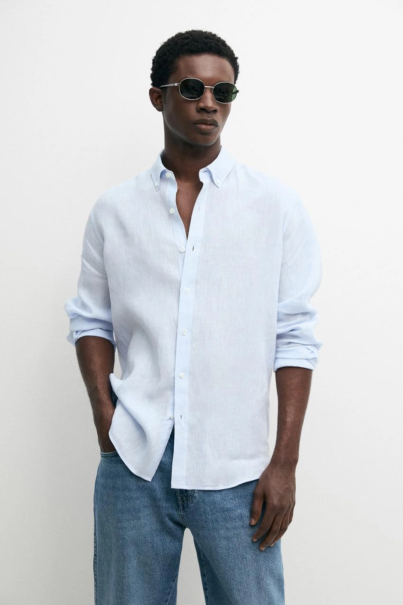 Рубашка с регулярной посадкой из 100% льна