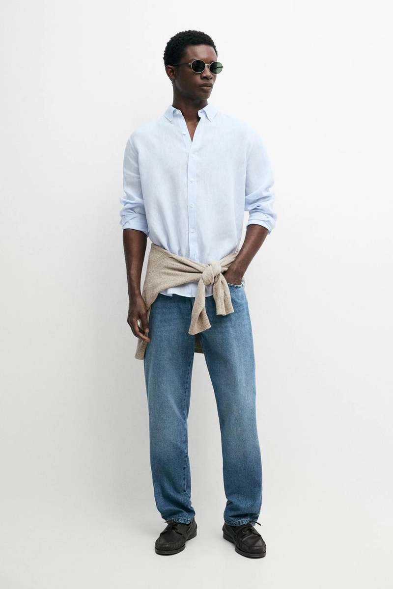 Рубашка с регулярной посадкой из 100% льна