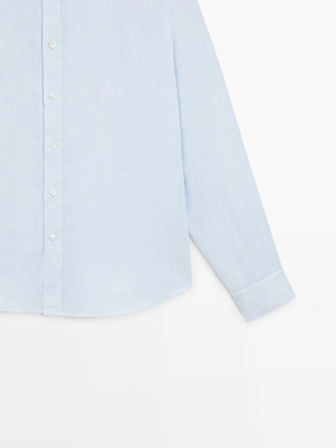 Рубашка с регулярной посадкой из 100% льна- Заказать в России