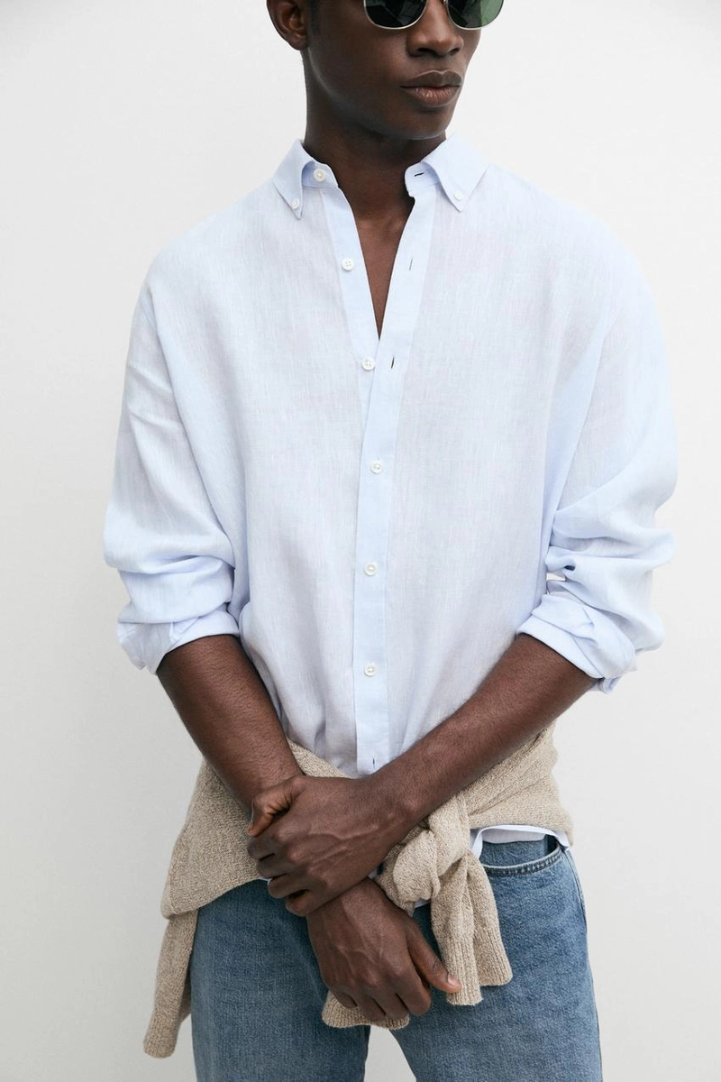 Рубашка с регулярной посадкой из 100% льна