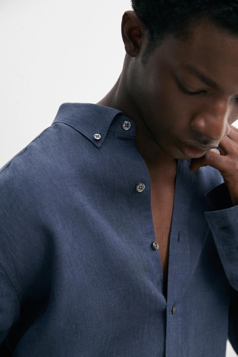 Рубашка из 100% льна свободного кроя