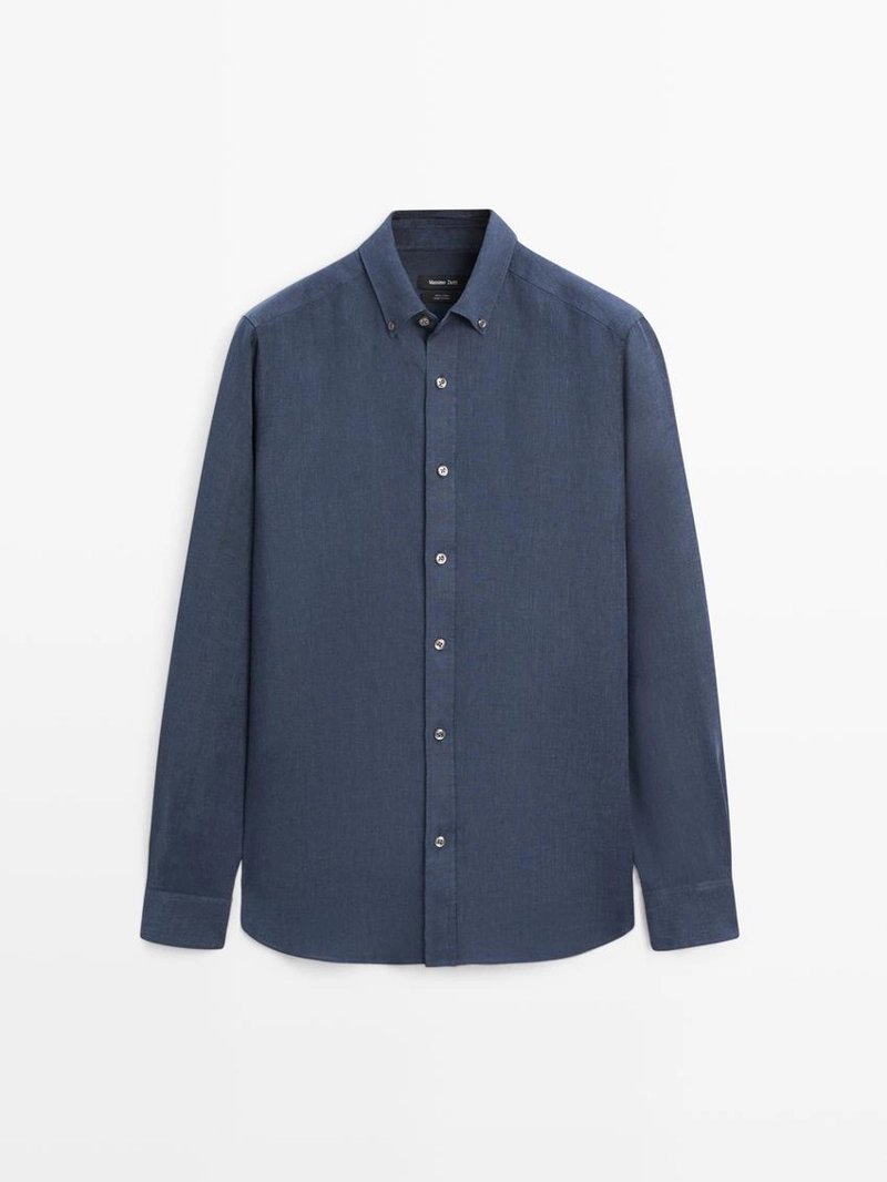 Рубашка из 100% льна свободного кроя