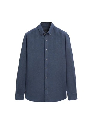 Рубашка из 100% льна свободного кроя- Заказать в России