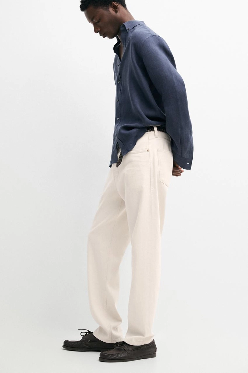 Рубашка из 100% льна свободного кроя