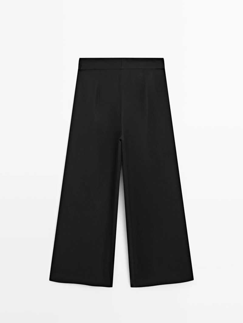 Брюки из атласа с защипами