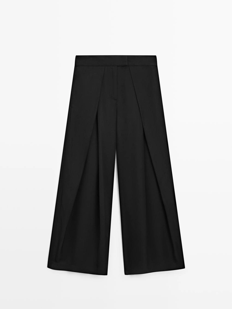 Брюки из атласа с защипами