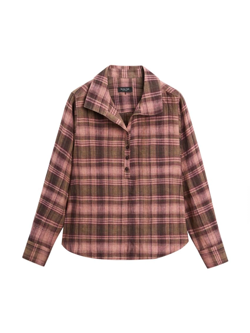 Рубашка из 100% льна в клетку