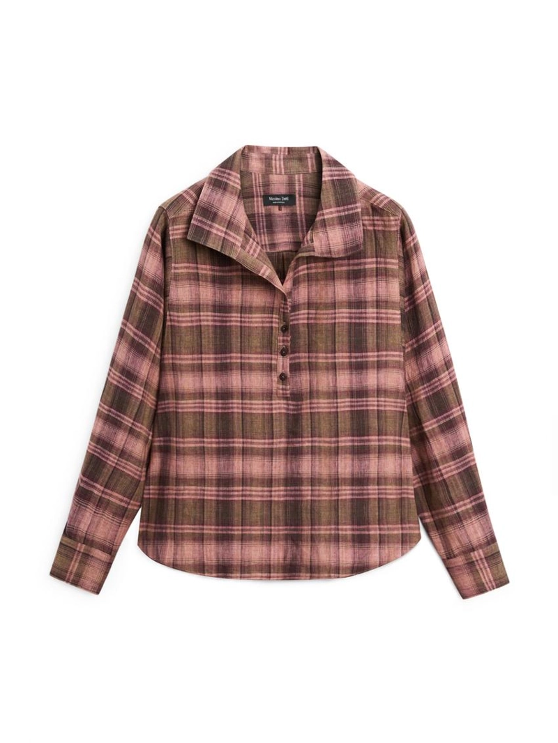 Рубашка из 100% льна в клетку