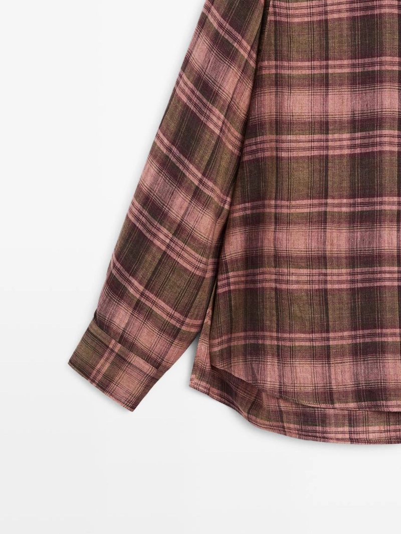 Рубашка из 100% льна в клетку