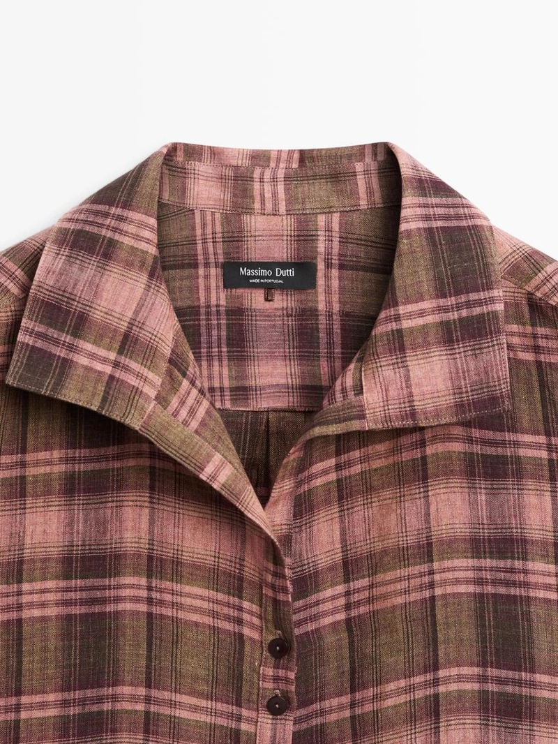 Рубашка из 100% льна в клетку