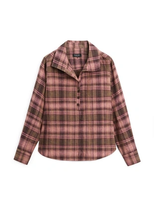 Рубашка из 100% льна в клетку- Заказать в России