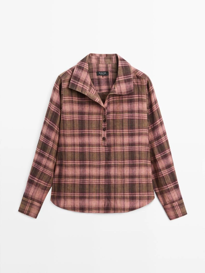 Рубашка из 100% льна в клетку