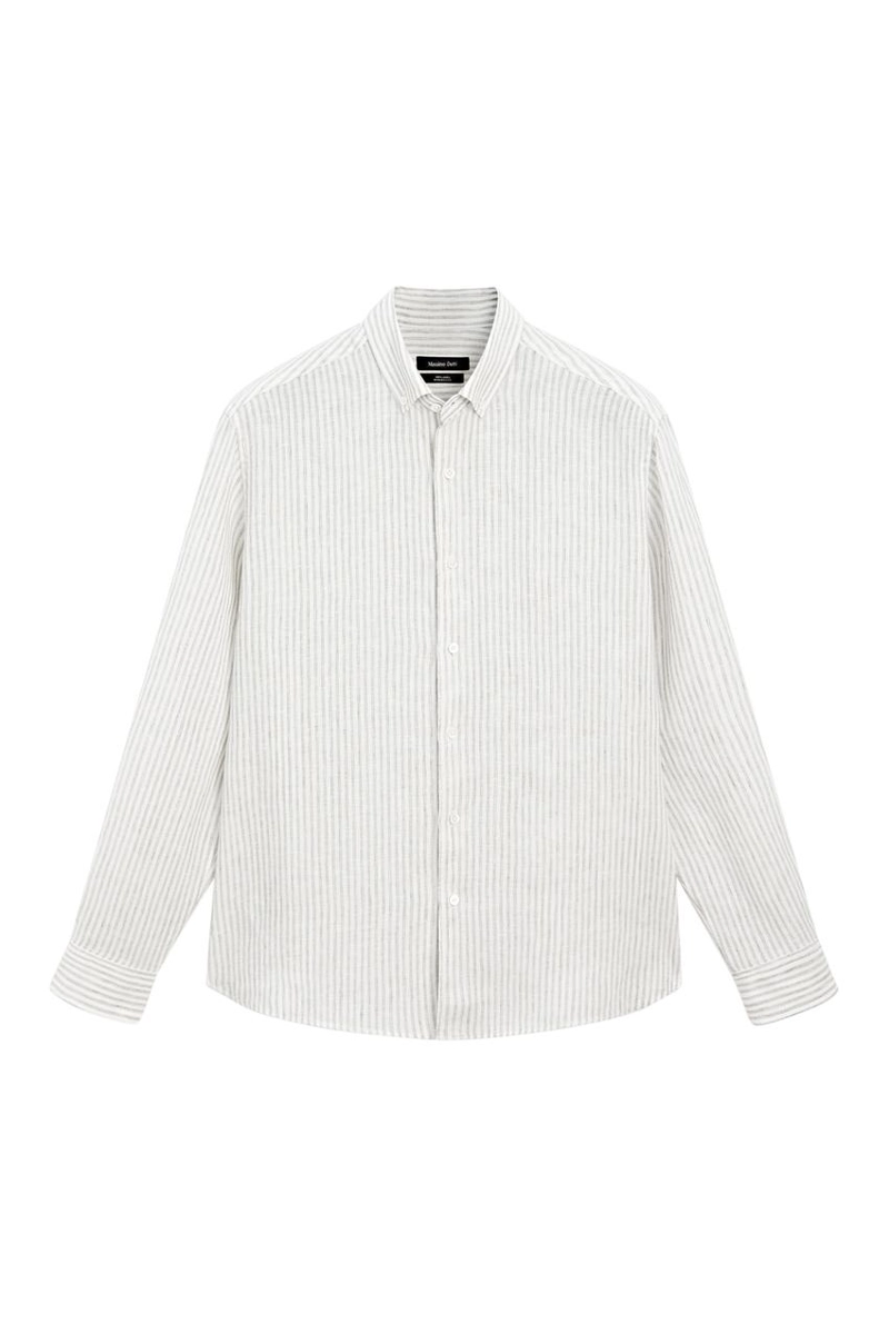 Рубашка из 100% льна с пинстрайпами