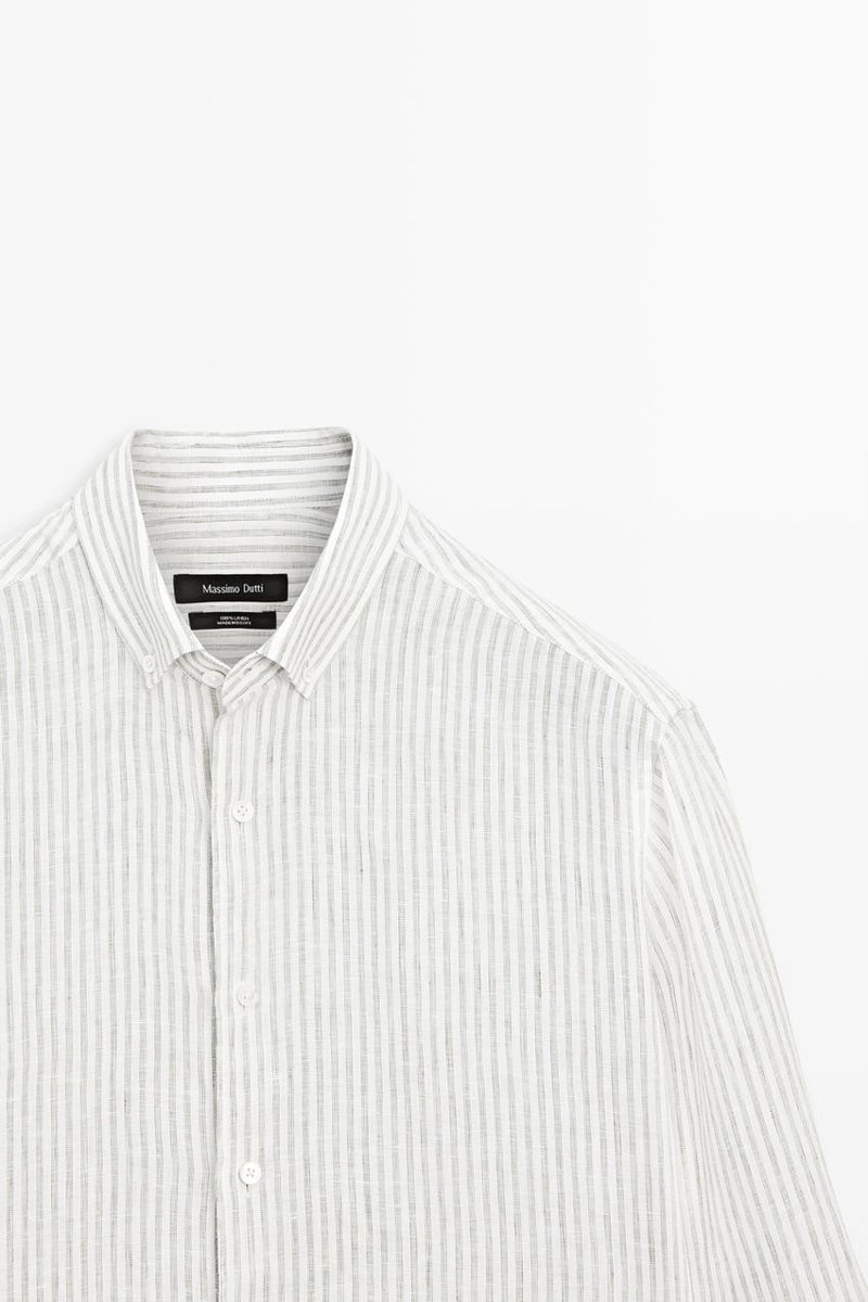 Рубашка из 100% льна с пинстрайпами