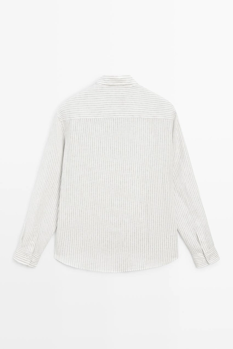 Рубашка из 100% льна с пинстрайпами