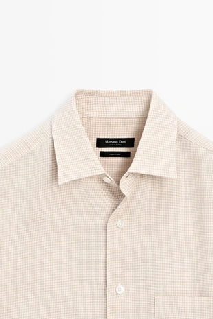 CREAM | 2073/294/712 - Massimo Dutti Рубашка из льна 100% льна