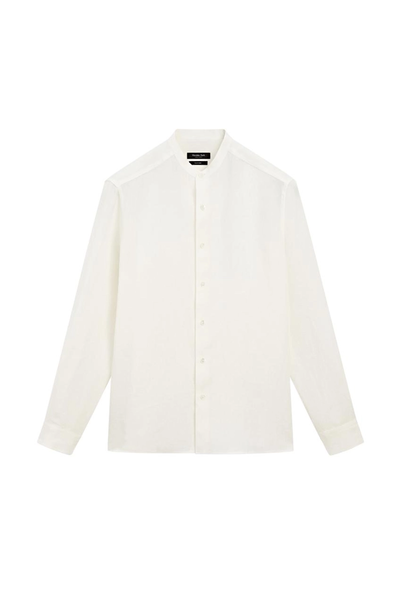 Рубашка с воротником стойка из 100% льна