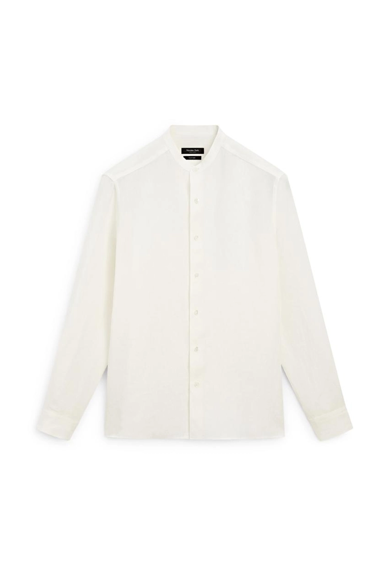 Рубашка с воротником стойка из 100% льна