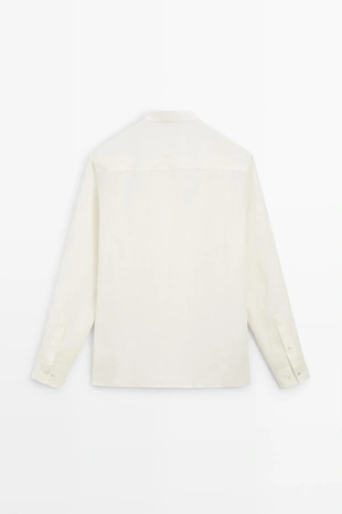 Купить Massimo Dutti Рубашка с воротником стойка из 100% льна