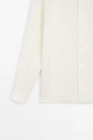 Рубашка с воротником стойка из 100% льна- Заказать в России