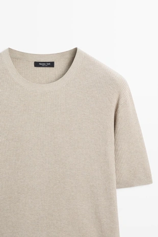 Свитер из хлопкового трикотажа с коротким рукавом- Заказать в России