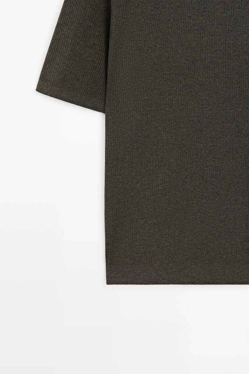 Свитер из смесового хлопка с коротким рукавом