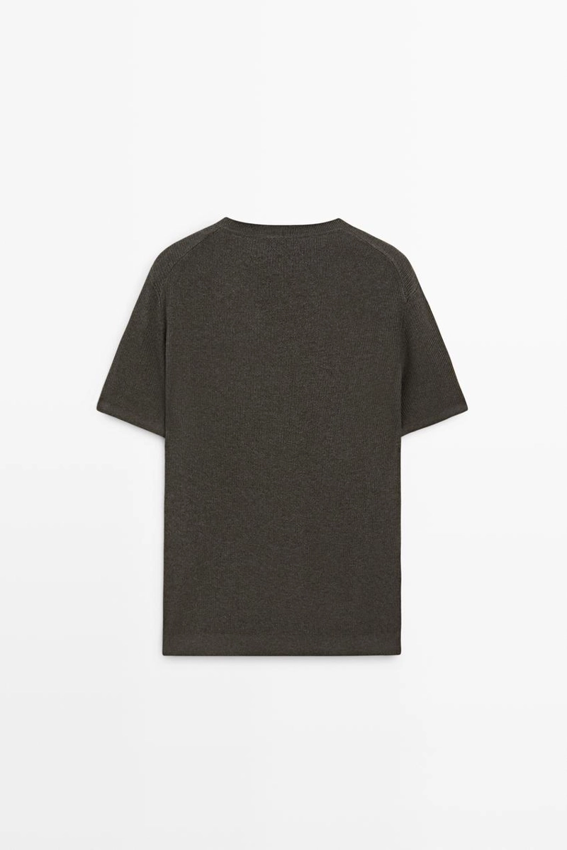 Свитер из смесового хлопка с коротким рукавом