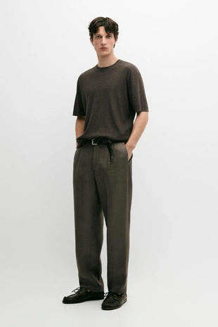 Свитер из смесового хлопка с коротким рукавом- Заказать в России