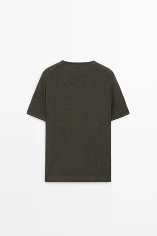 Свитер из смесового хлопка с коротким рукавом- Заказать в России